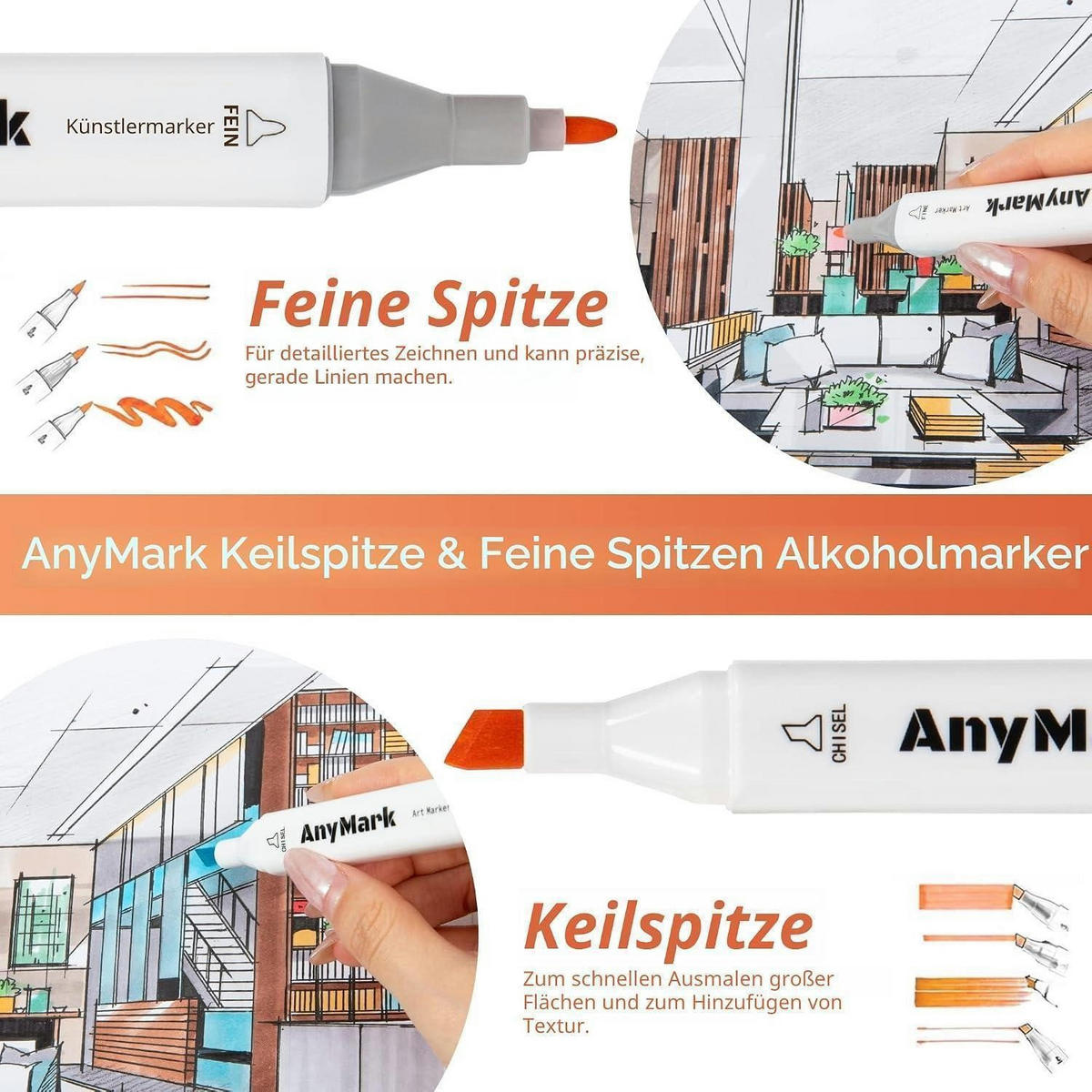 MARKER Set 100 Farben Twin Tip Künstlerstifte Set - Multicolor, Kunststoff (17.6/18.6/16.3cm)