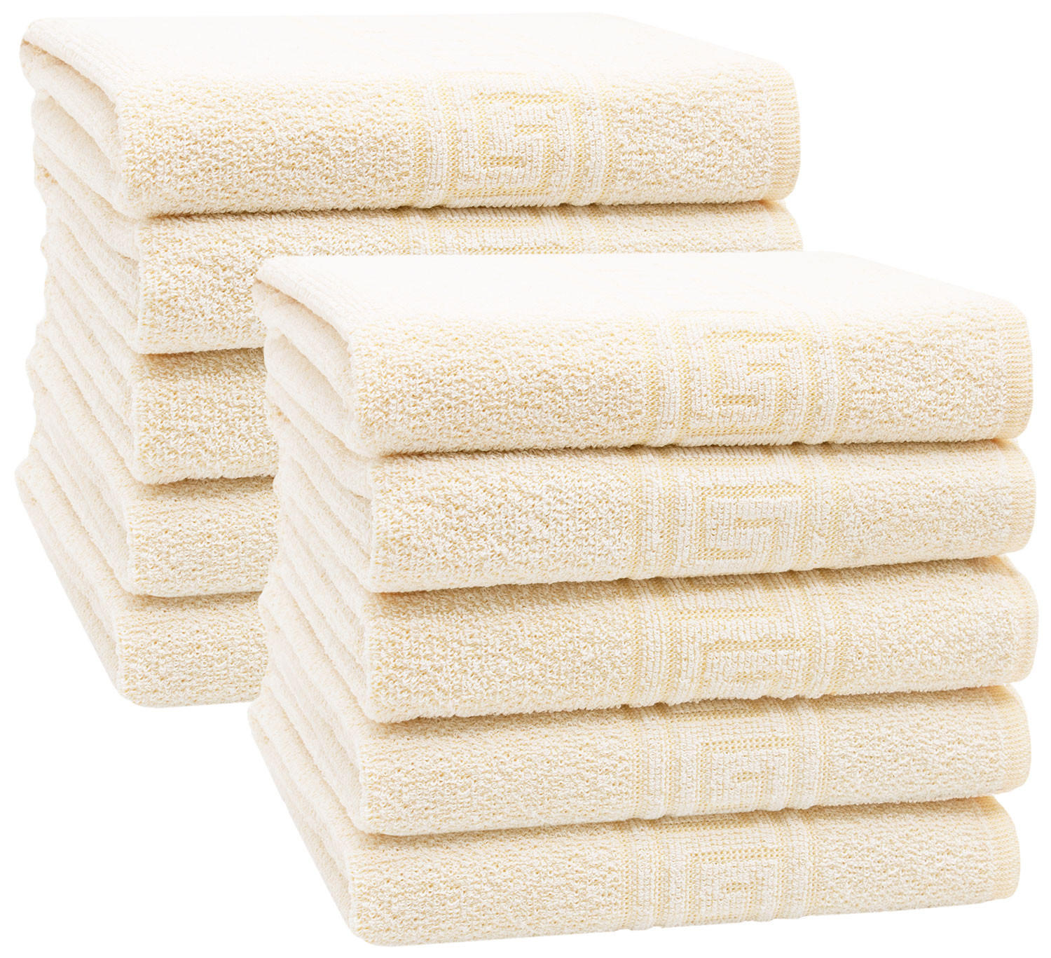 HANDTÜCHER, 10er-Set, 50x100 cm, 80% Baumwolle, 20% Polyester, Gelb - Gelb, Naturmaterialien (50/100cm) - Zollner