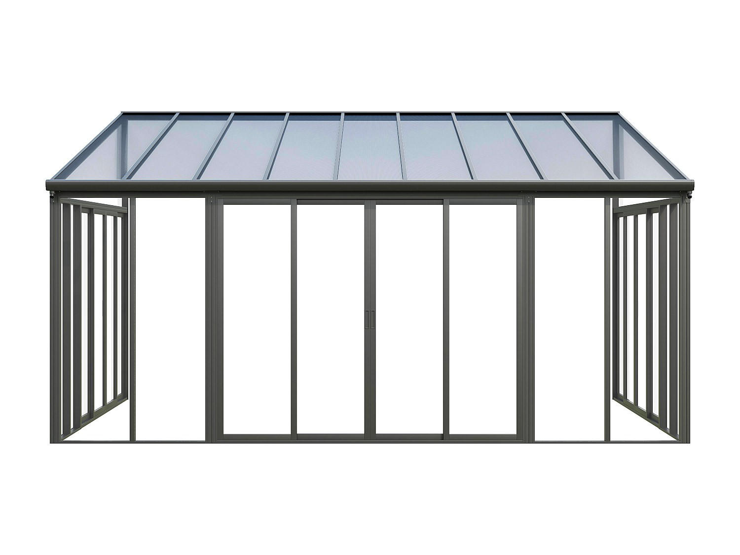 SELBSTTRAGENDE Pergola - 546 cmcm x 382 cmcm - Plastik, Metall - Anthrazitgrau - MATHILDA - Anthrazit, Kunststoff/Metall (546/224/382cm) - Vente-Unique