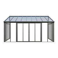 SELBSTTRAGENDE Pergola - 546 cm x 382 cm - Plastik, Metall - Anthrazitgrau - MATHILDA - Anthrazit, Kunststoff/Metall (546/224/382cm) - Vente-Unique