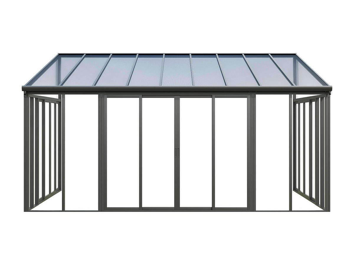 SELBSTTRAGENDE Pergola - 546cm x 382cm - Polycarbonat - anthrazitgrau - MATHILDA - Anthrazit, Kunststoff (546/224/382cm) - Vente-Unique