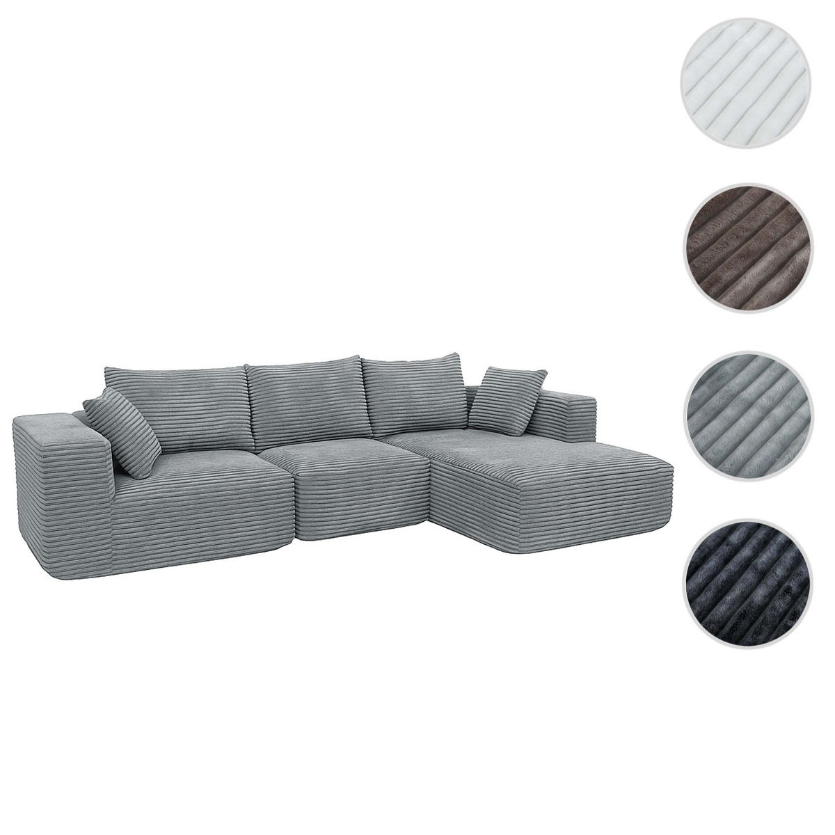 SOFA-GARNITUR Světle šedá - světle šedá, textil (276/58/154cm) - MCW