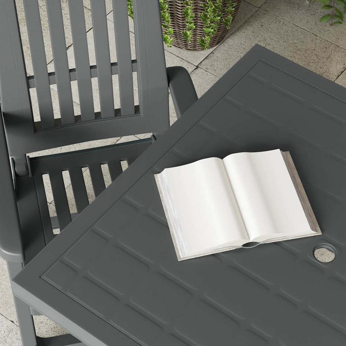 GARTENTISCH Anthrazit 80/75/72 Cm Kunststoff - Anthrazit, Kunststoff (80/75/72cm) - vidaXL