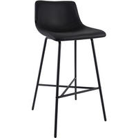 BARHOCKER Lederlook Schwarz - Schwarz, Textil/Metall (44/98/49cm) - CLP