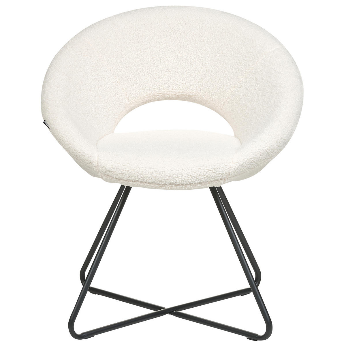SESSEL Bouclé cremeweiß/schwarz Rachel - Schwarz/Weiß, Textil (65/77/57cm) - Beliani