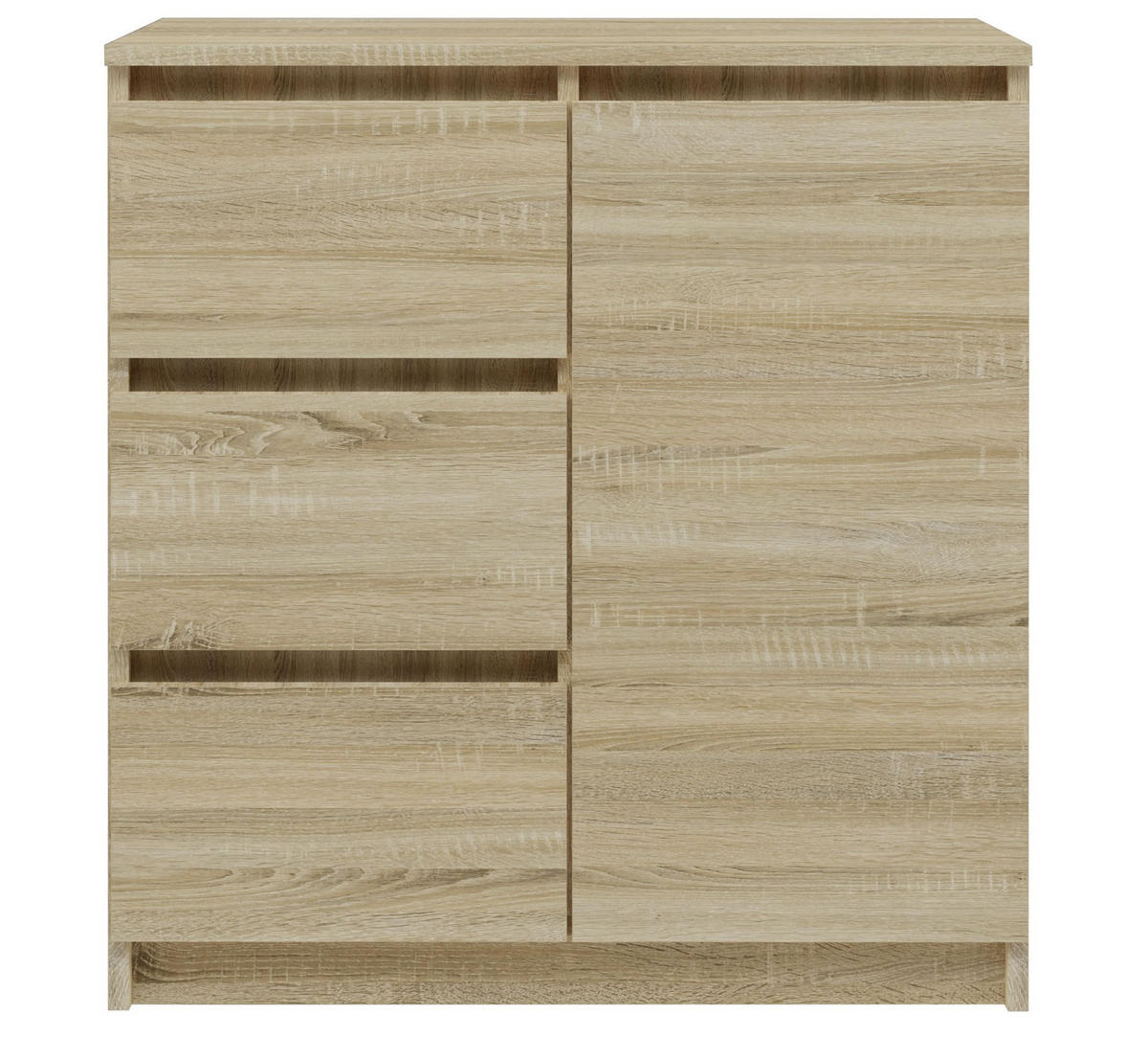 KOMMODE 1D3S SCHRANK 1 TÜR 3 SCHUBLADEN EICHE SONOMA - Sonoma Eiche, Holzwerkstoff (80/75/40cm) - CDF