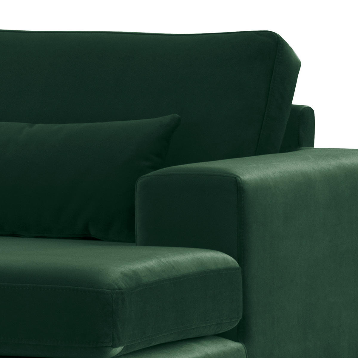 ECKSOFA mit Longchair - Eichefarben/Grün, Eichenholz/Textil (281/153cm) - home24