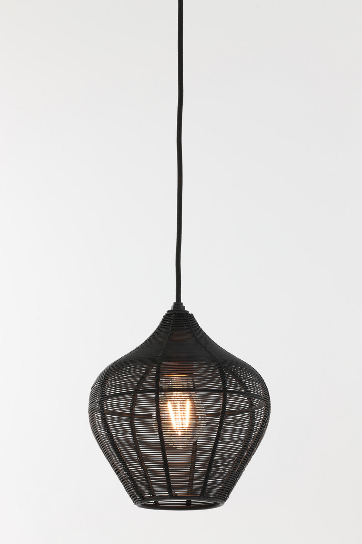 HÄNGELAMPE Alvaro Schwarz Ø20/22 cm - Schwarz, Metall (20/20/22cm) - Light & Living