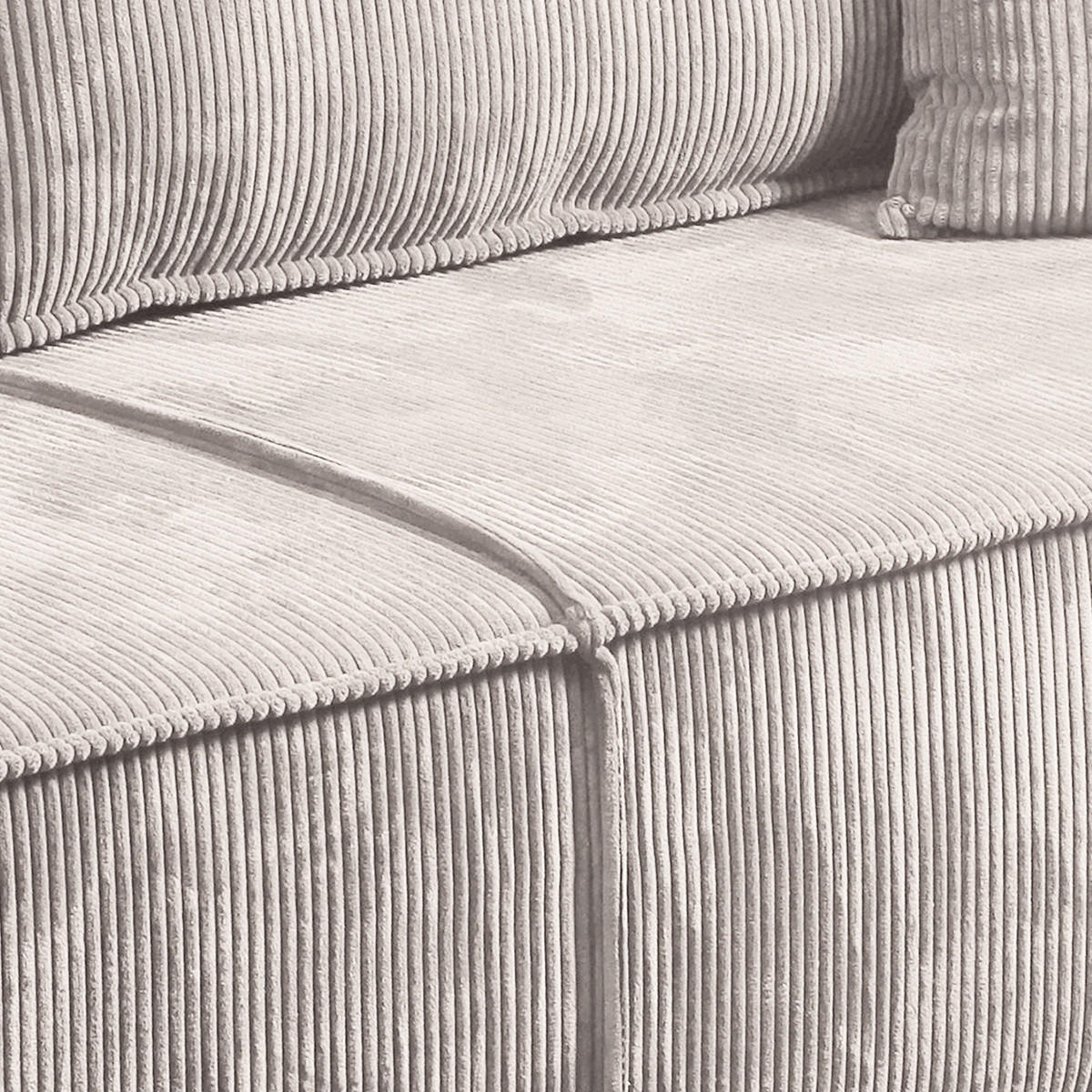 SOFA Isaac 4 Sitzplätze Gebrochenes Weiß - Weiß, Holzwerkstoff (255/85/105cm) - Petits-meubles