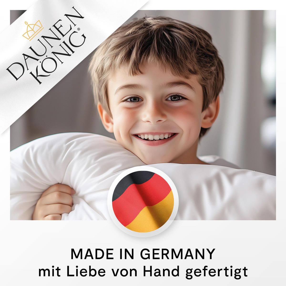 KINDERBETTDECKE QUEEN Entendaunen leicht - Weiß, Naturmaterialien/Textil (135/200/200cm) - Daunenkönig