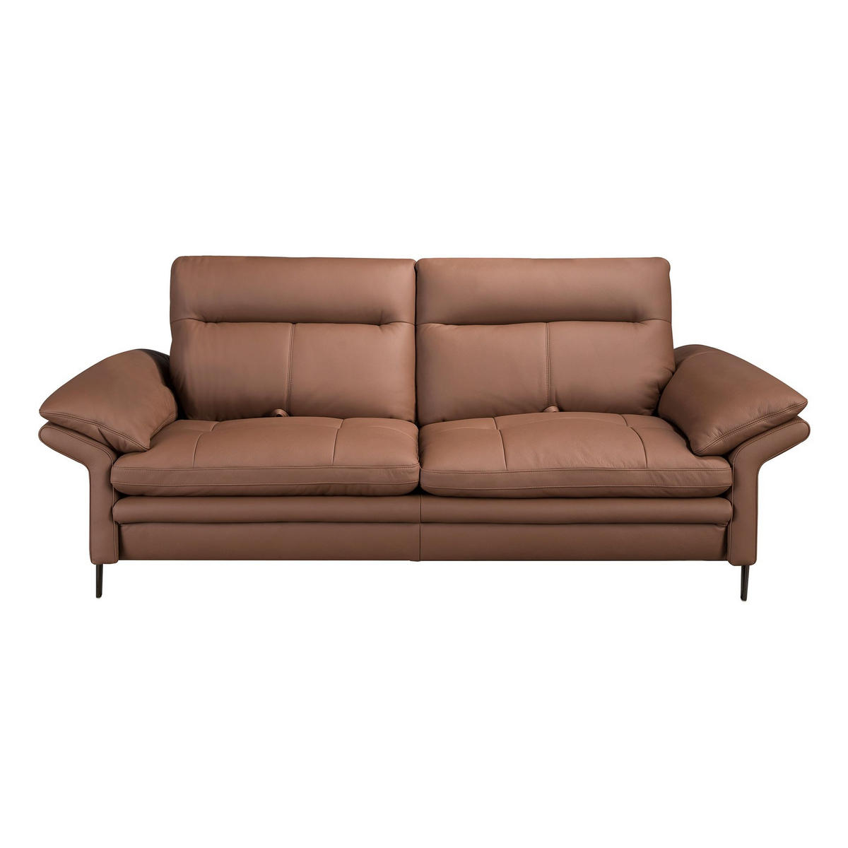 SOFA 3-Sitzer-Sofa aus braunem Leder 208/118/94 cm - Chromfarben/Braun, Leder/Holz (208/94/118cm) - ANGEL CERDA