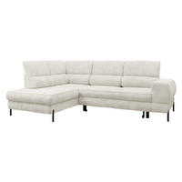 ECKSOFA Clinton, Seite: Links - Beige/Schwarz, Holz/Kunststoff (253/174cm) - MIRJAN24