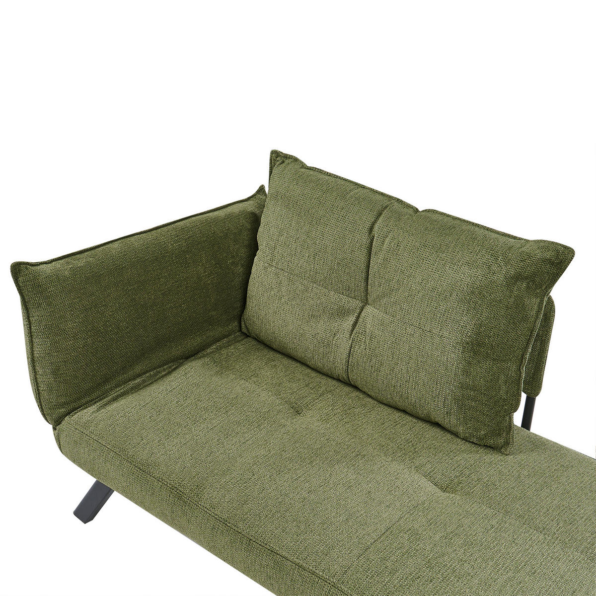 CHAISELONGUE-LINKSSEITIGE Stoff Grün Rocamadour - Schwarz/Grün, Textil (150/83/72cm) - Beliani