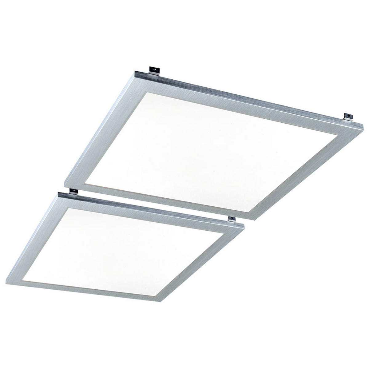 LED DECKENLEUCHTE Aluminium Silber 2er Set - Silberfarben, Metall (29.9/29.9/5cm) - Globo Lighting