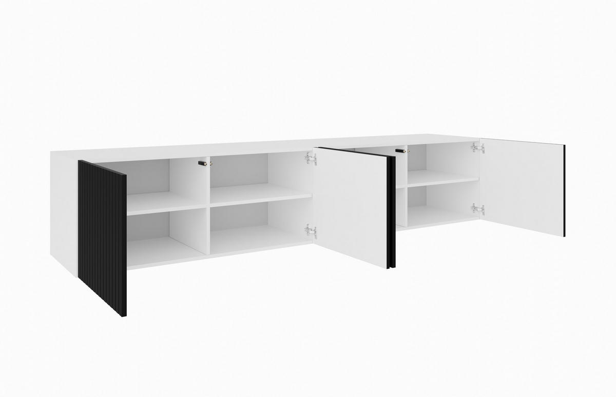TV-SCHRANK MIO - Schwarz/Weiß, Holzwerkstoff (200/41/40cm) - Meblini