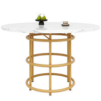 ESSTISCH, MDF in Marmoroptik & Metallgestell, 100/100/76 cm, Goldfarben - Goldfarben, Holzwerkstoff (100/100/76cm) - Redom