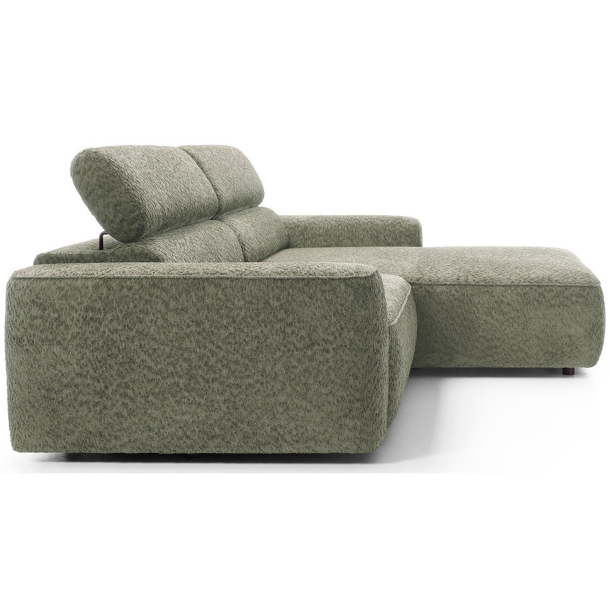ROHOVÁ pohovka Fando s elektricky výsuvným sedákem, šalvějový ženil, levá - černá/světle zelená, textil/plast (182/252cm) - Selsey