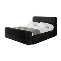 POLSTERBETT mit Bettkasten, Fußteil und Lattenrost, Boxbett mit Matratze H3/H4 - ENORA-Z 180x200 Schwarz - Schwarz, Holzwerkstoff/Textil (180/200cm) - ALTDECOR