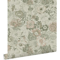 TAPETE Blumenmuster 50 x 900 cm - Grün, Papier (50/900cm) - ESTAhome