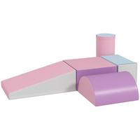 BAUSTEINSET 5er-Set Schaumstoff Bausteine Bauspielzeug für 1-3 Jahre alt Kinder - Pink, Kunststoff (40.6/20.3/40.6cm) - HOMCOM