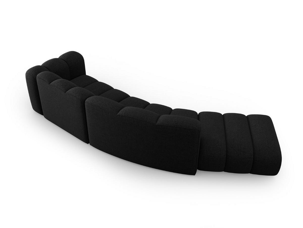 SOFA modular links Lupine aus Chenille-Stoff schwarz 5 Sitzplätze - Schwarz, Textil (166/70/335cm) - Micadoni