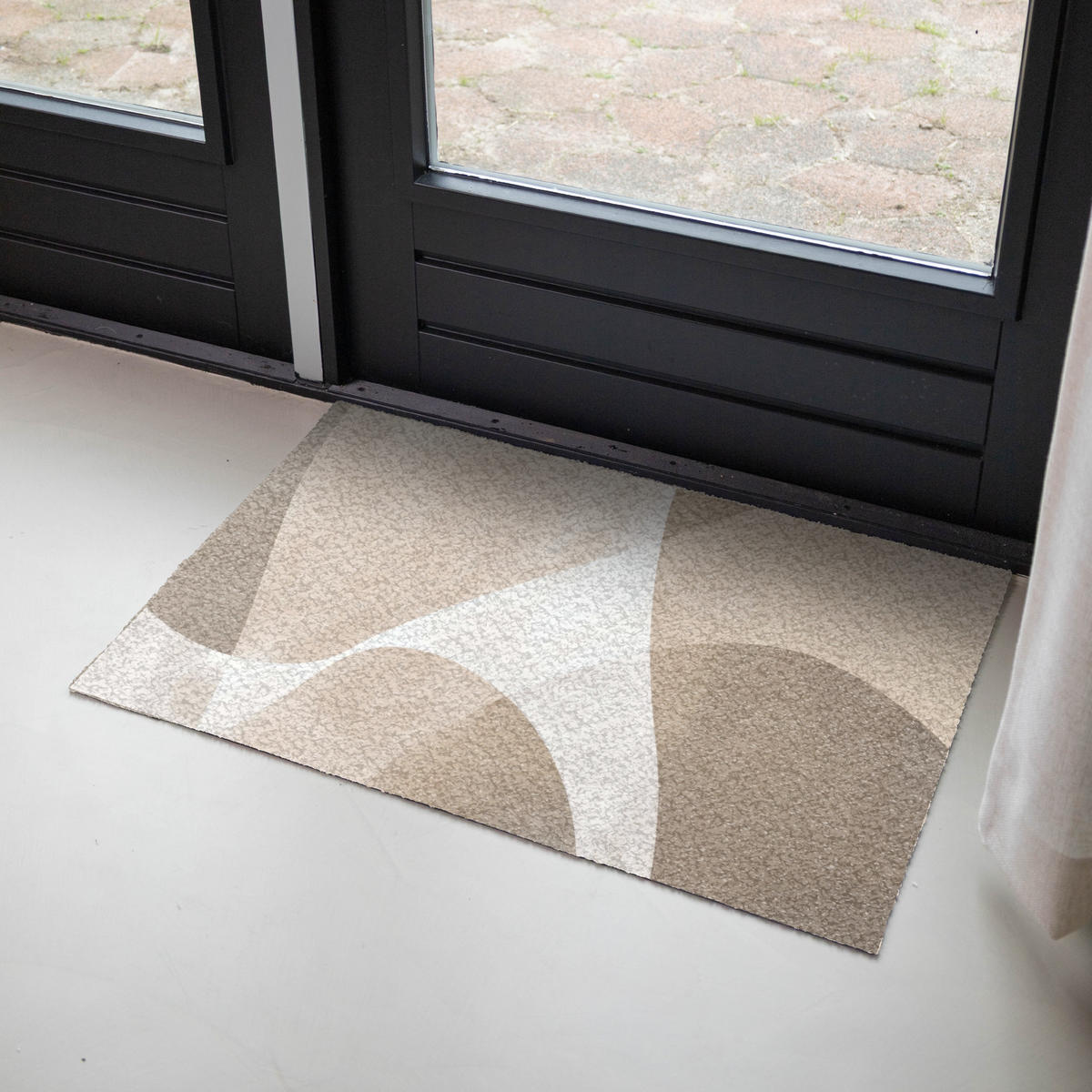 ROHOŽKA Hladké povrchy - Harmonické - Vlnité 90x60 cm - béžová, plast/umělá hmota (90/0.4cm) - MuchoWow