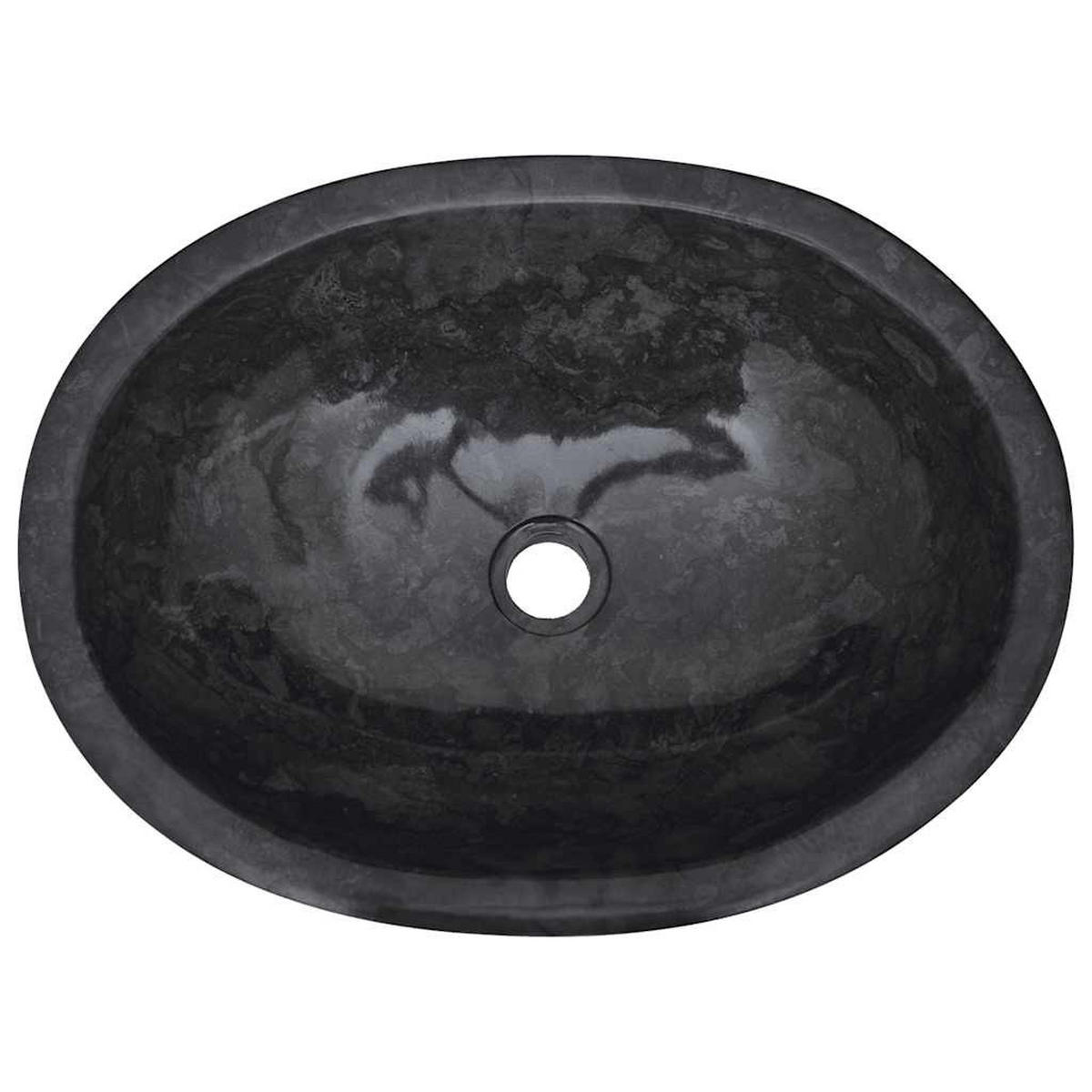 WASCHBECKEN Lashley 53/40/15 cm - Schwarz, Stein (53/15/40cm) - Nettlife
