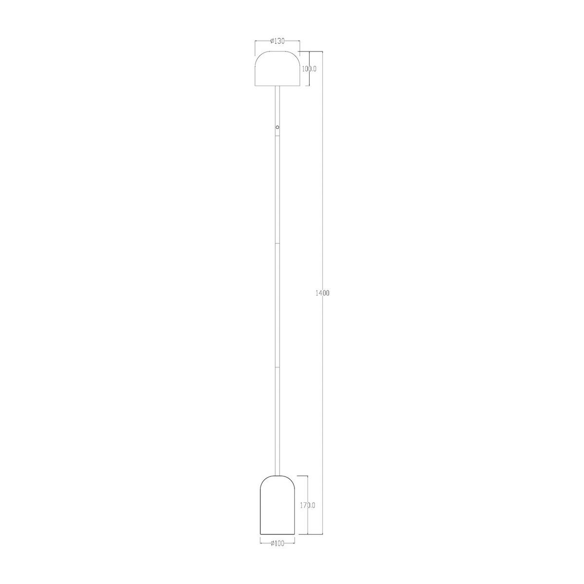 AKKU-STEHLEUCHTE - Eisen / Schwarz - Schwarz, Metall (13/13/140cm) - home24
