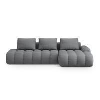 AUSKLAPPBARES-ECKSOFA rechts mit Container Linz aus strukturiertem Stoff grau 3 Sitzplätze - Grau, Textil (142/275cm) - Cosmopolitan Design