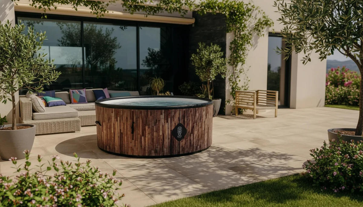 POOL St. Tropez – Aufstellpool mit 180 cm Durchmesser – 1200 Liter – Holzoptik - Braun, Kunststoff (180/70/70cm) - COCO SPA