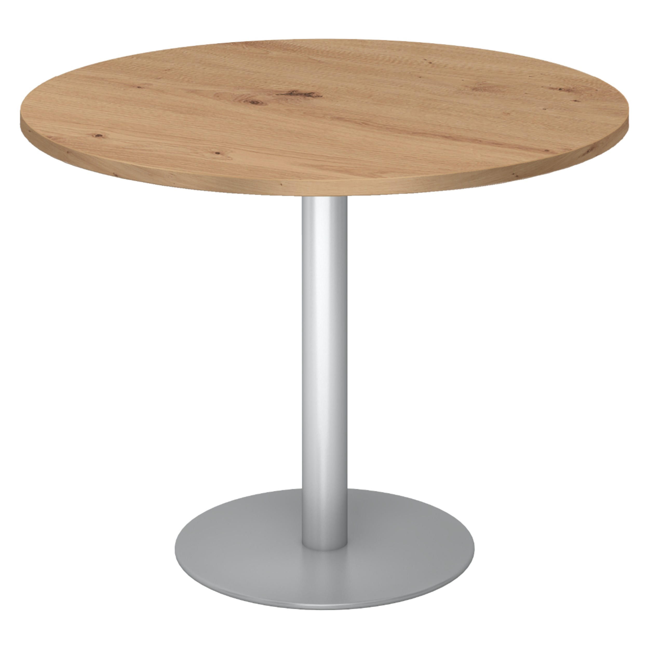 PAUSENTISCH groß STF 100/100/74,5 cm in Wildeiche/Silberfarben - Wildeiche/Silberfarben, Holzwerkstoff (100/100/74.5cm) - bümö