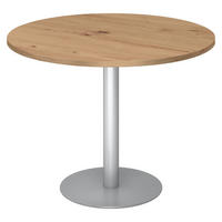 PAUSENTISCH groß STF 100/100/74,5 cm in Wildeiche/Silberfarben - Wildeiche/Silberfarben, Holzwerkstoff (100/100/74.5cm) - bümö