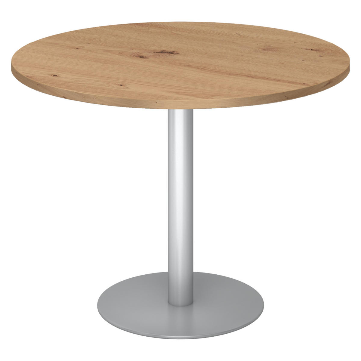 PAUSENTISCH groß STF 100/100/74,5 cm in Wildeiche/Silberfarben - Wildeiche/Silberfarben, Holzwerkstoff (100/100/74.5cm) - bümö