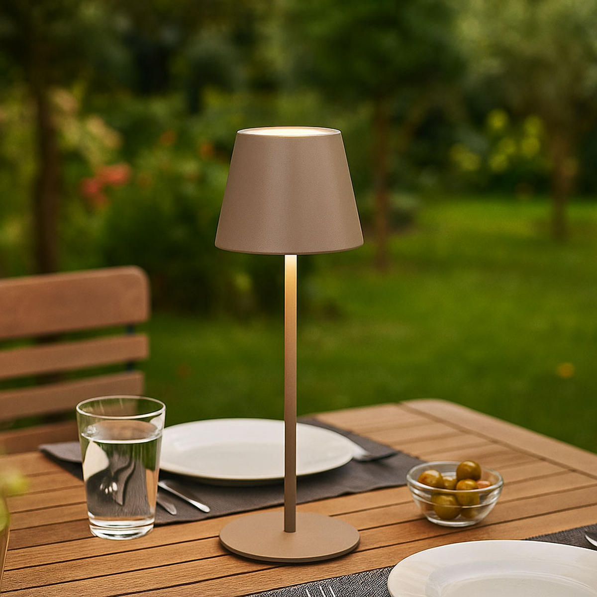 LED TISCHLEUCHTE Cosenza Grau-Braun - Braun, Metall (12/12/38cm)