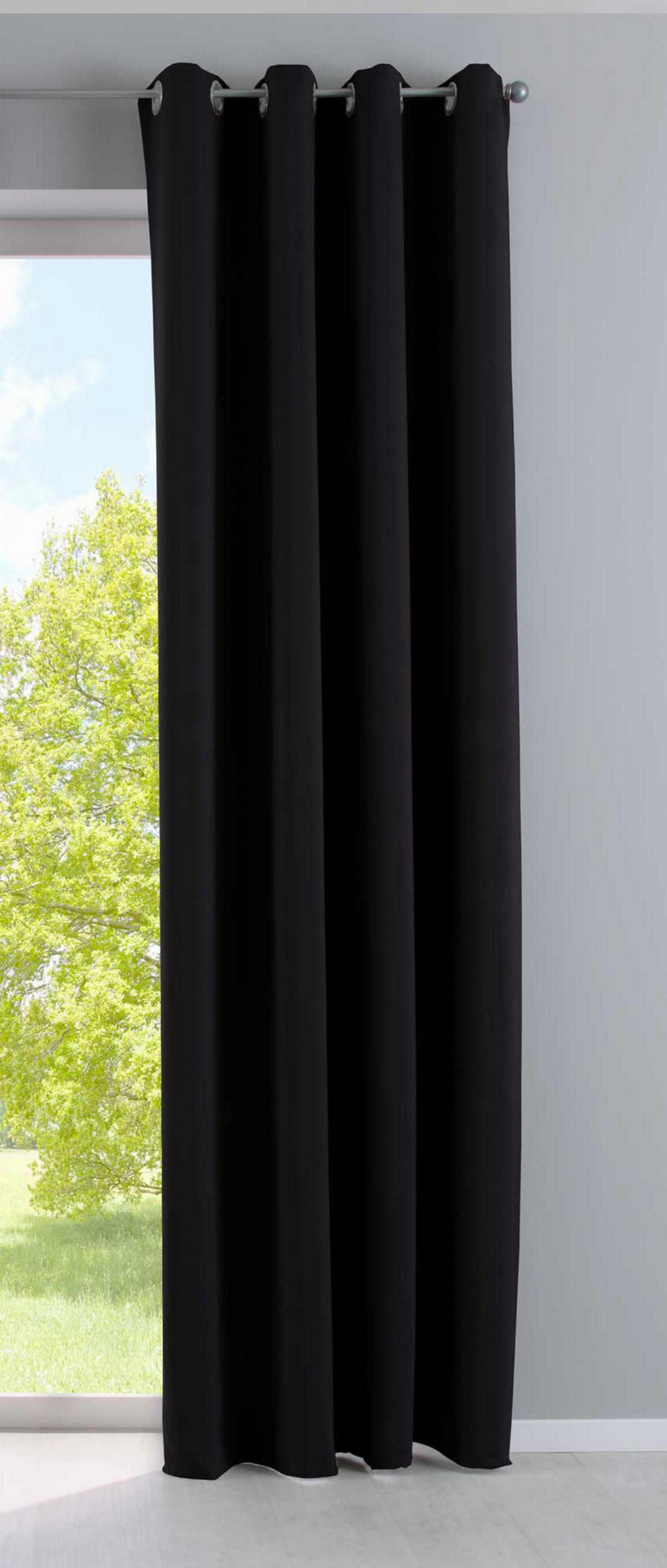 VORHANG »NEW YORK« HxB 245x140 cm Schwarz - Schwarz, Textil (140/245cm) - Gardinenbox