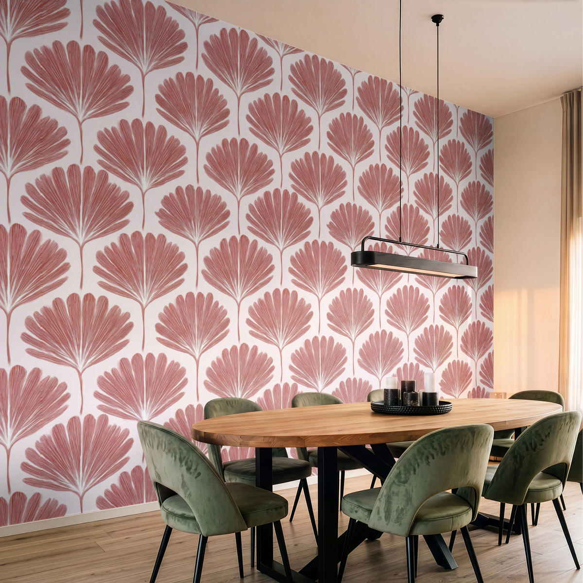 TAPETE - Fächer - Motiv - Terra - 400x300 cm - Rotbraun, Papier (400/300cm) - OnlyWow