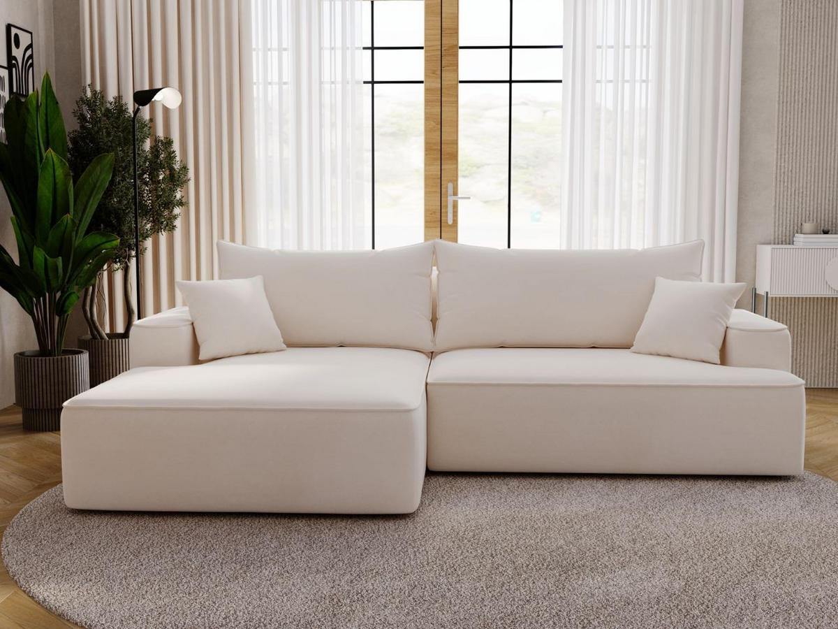 ECKSOFA California Creme Links - Creme, Holz/Textil (165/270cm) - Graingold