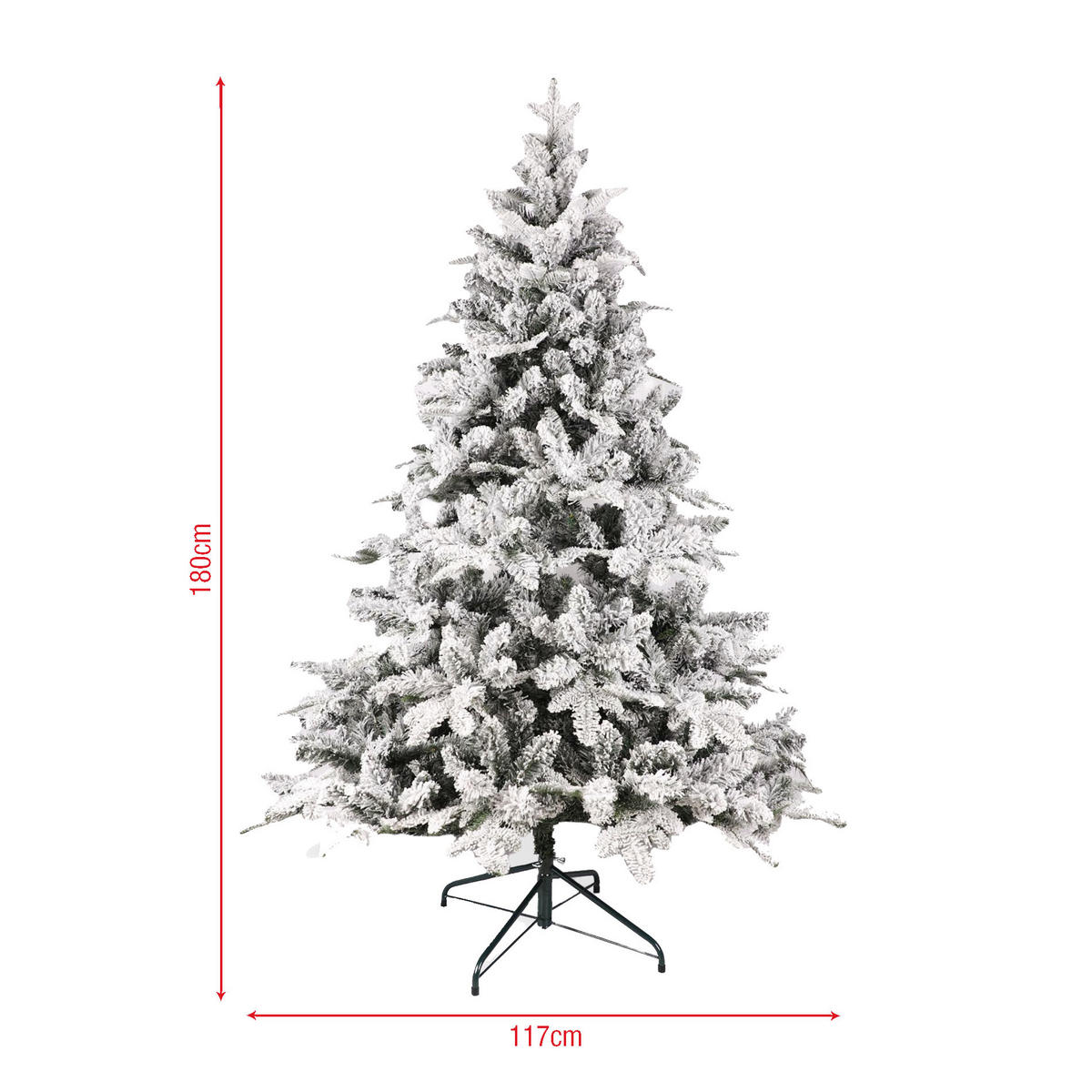 WEIHNACHTSBAUM Weiß 117/117/180 cm - Weiß, Kunststoff (180cm) - Mobili Rebecca