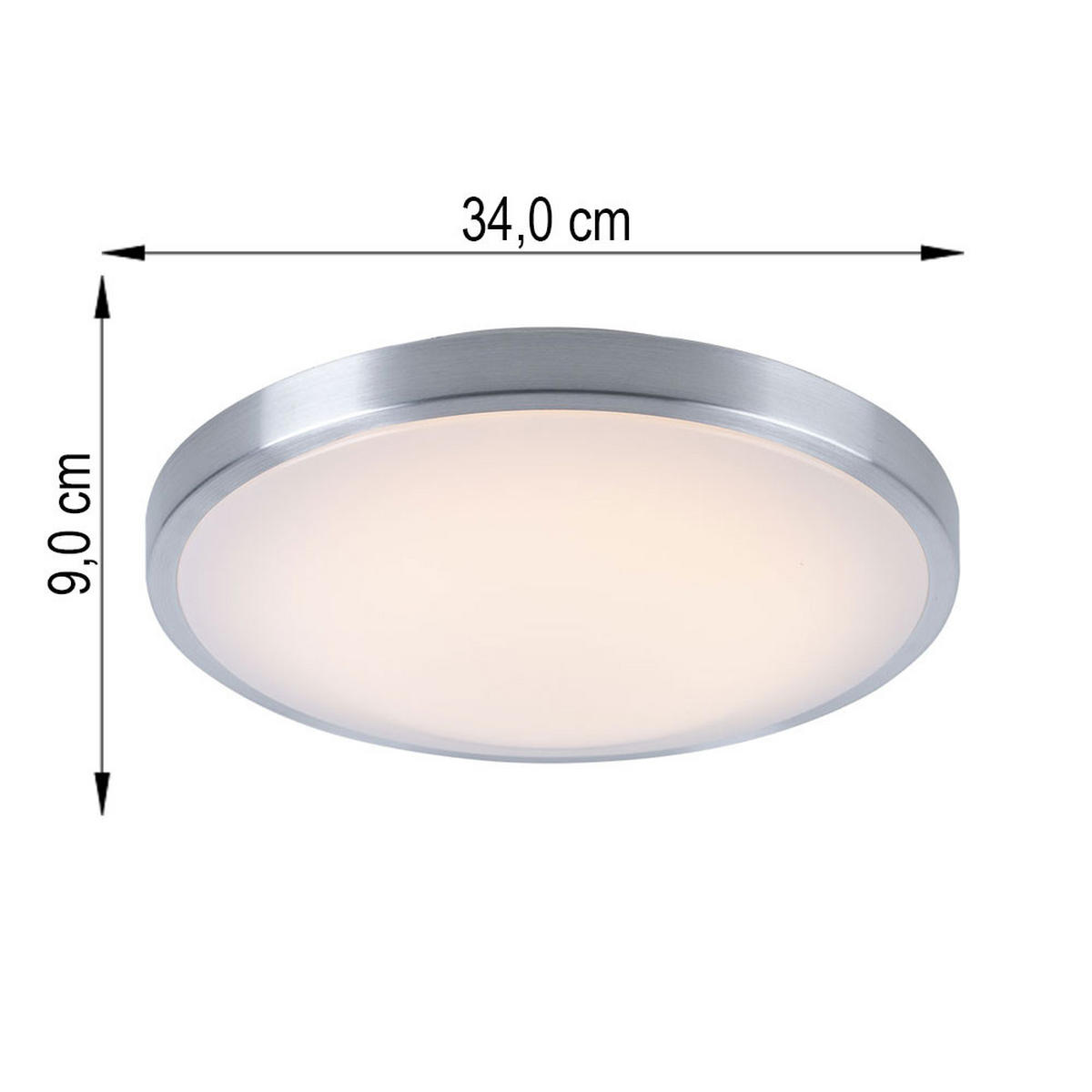 LED DECKENLEUCHTE Neptun Weiß Aluminium - Weiß, Metall (34/34/9cm) - Esto