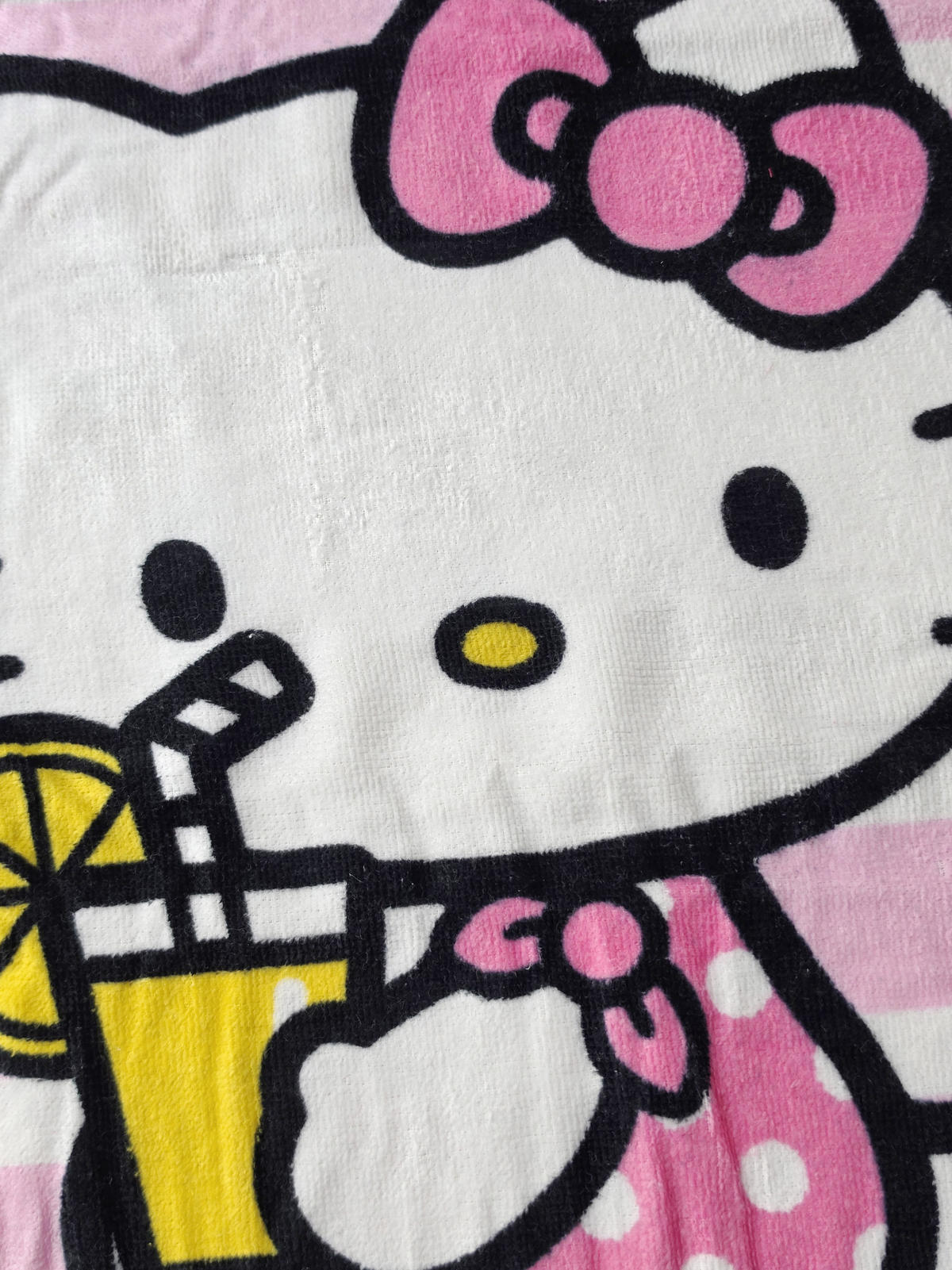BADEPONCHO Hello Kitty Gestreift Rosa 50 x 100 cm - Rosa, Textil (Einheitsgrößenull) - Hello Kitty
