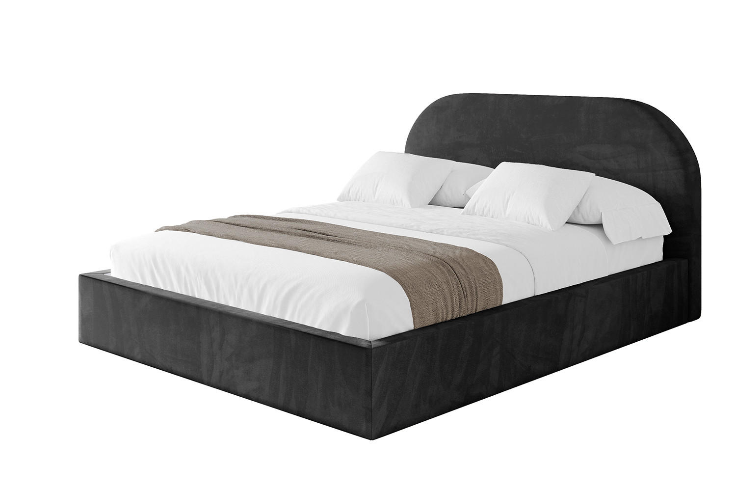 POLSTERBETT mit Bettkasten und Lattenrost, Boxbett ohne Matratze - TIVON 120x200 Schwarz - Schwarz, Holzwerkstoff/Textil (120/200cm) - ALTDECOR