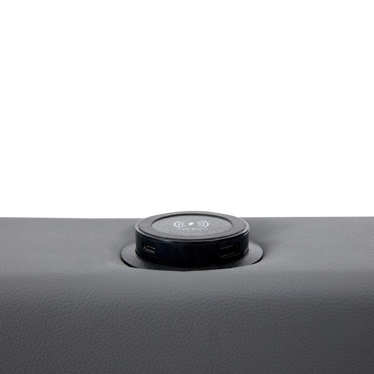 POLSTERBETT 140 x 190 cm mit USB-Anschluss - Grau, Holz/Textil (140/190cm) - KOMHTOM