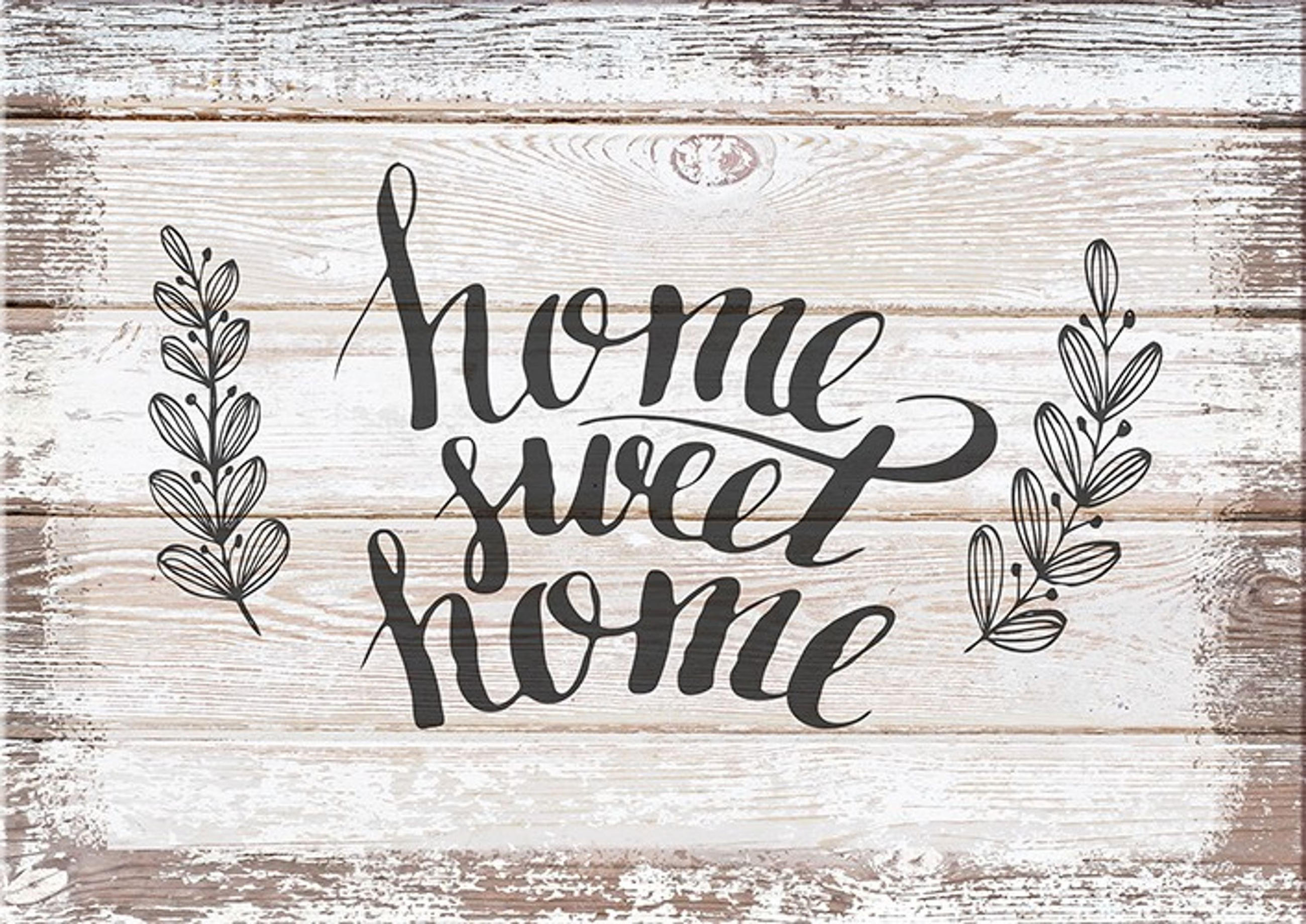 BILD 30x20 cm Spruch Zuhause Beige Grau - Beige, Holzwerkstoff (30/20/2cm) - artissimo