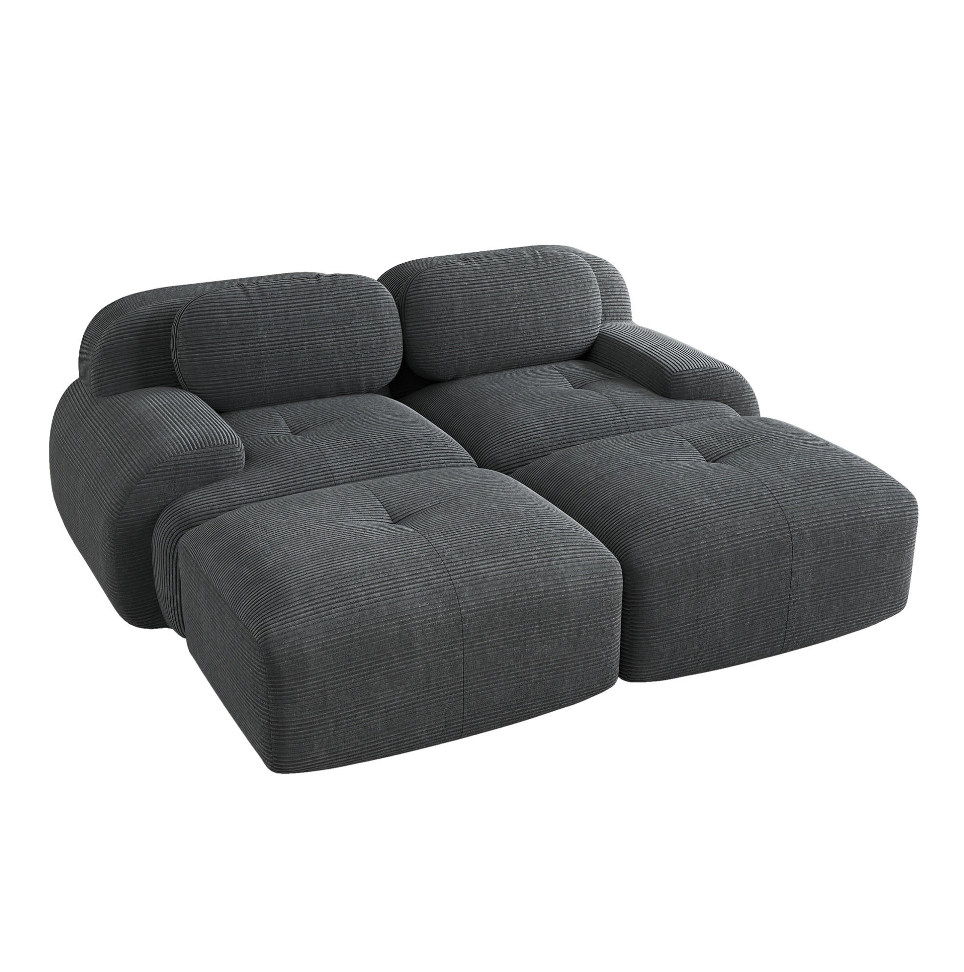 Meubliv Sofa Grau 178x75x208 cm