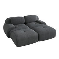 SOFA modular rahmenlos Cord Grey - Grau, Kunststoff (178/75/208cm) - Meubliv