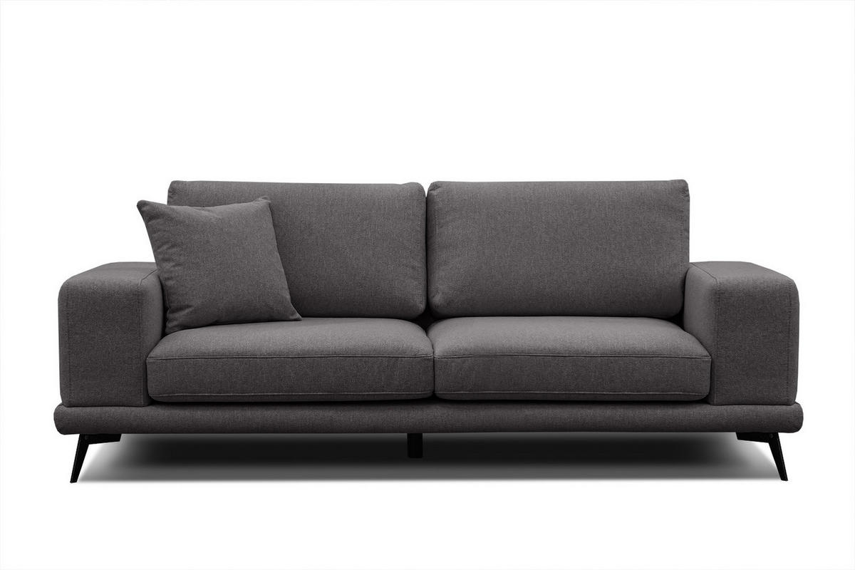 SOFA MEDIOLANE 3-Sitzer, graphitfarben - Graphitfarben, Holzwerkstoff/Textil (233/87/96cm) - Courtois Laville