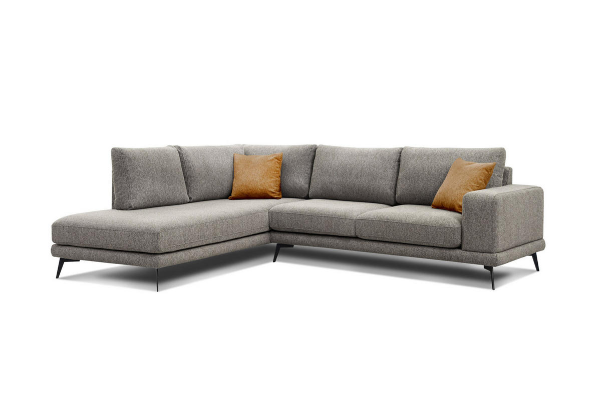 ECKSOFA MEDIOLANE 5-Sitzer, taupe - Taupe, Holzwerkstoff/Textil (219/282cm) - Courtois Laville