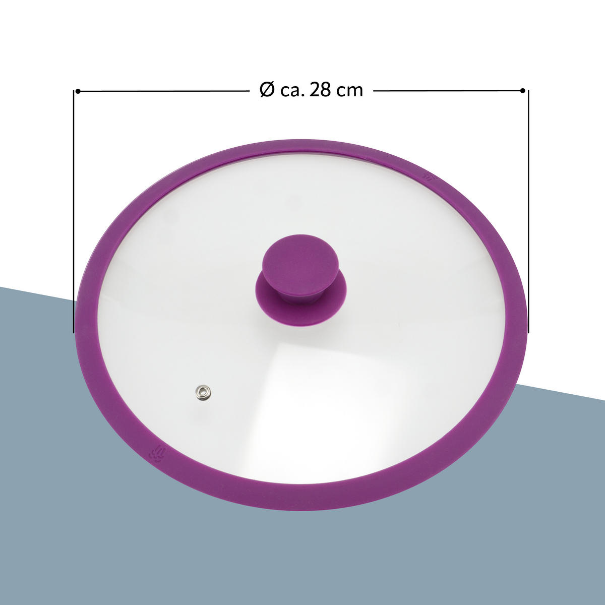 GLASDECKEL mit Silikonrand 28 cm lila - Lila, Glas (28/28/6cm) - bremermann