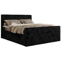 BOXBETT TILIANO DUO 160/200 - Schwarz Cord - H4 - Schwarz, Textil (160/200cm) - MKS