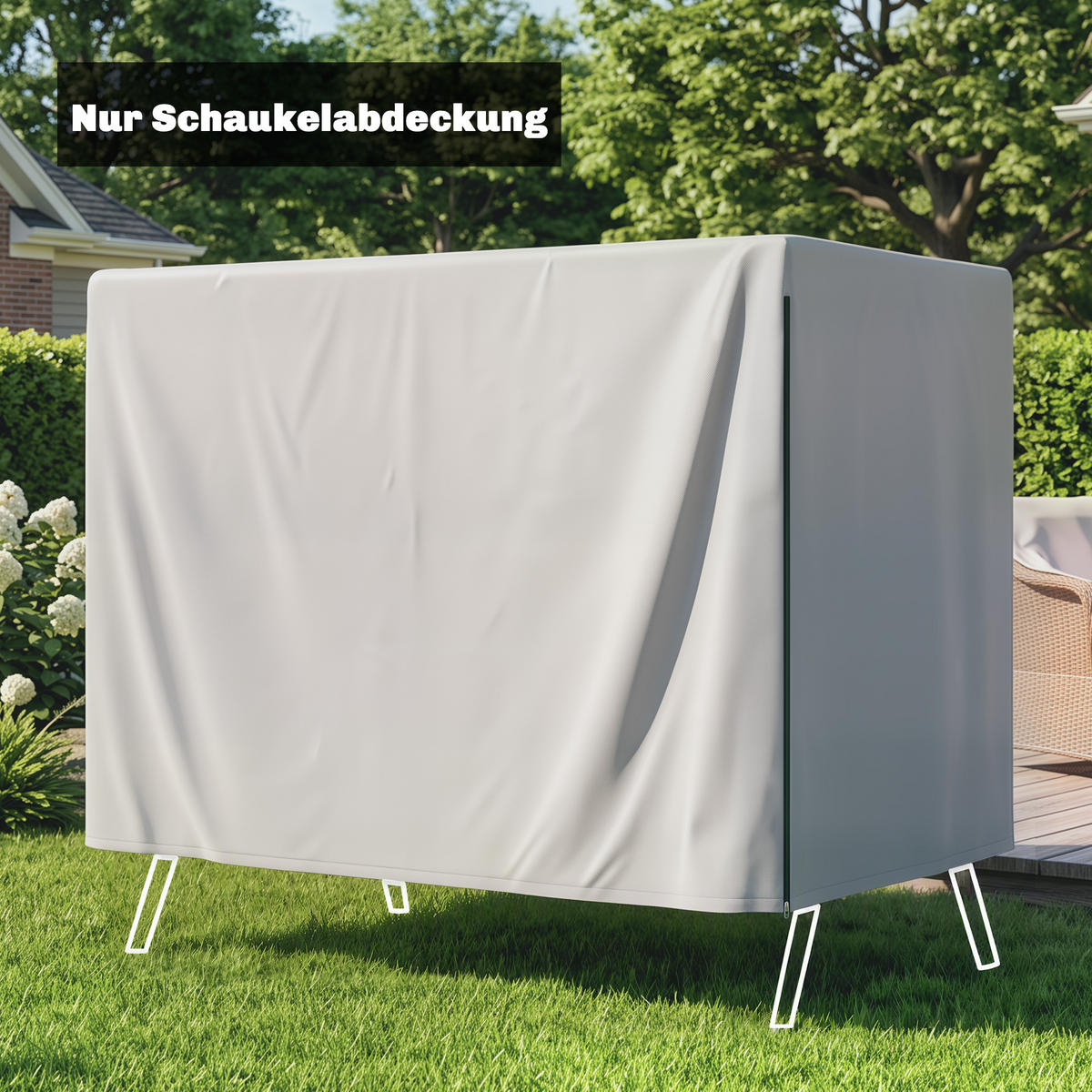KRYT houpačky, PE, šedý - šedá, plast (155/150/215cm) - Outsunny
